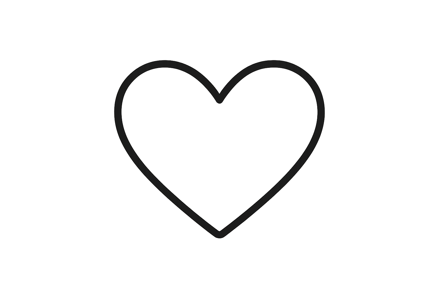 heart icon black outline clear inside