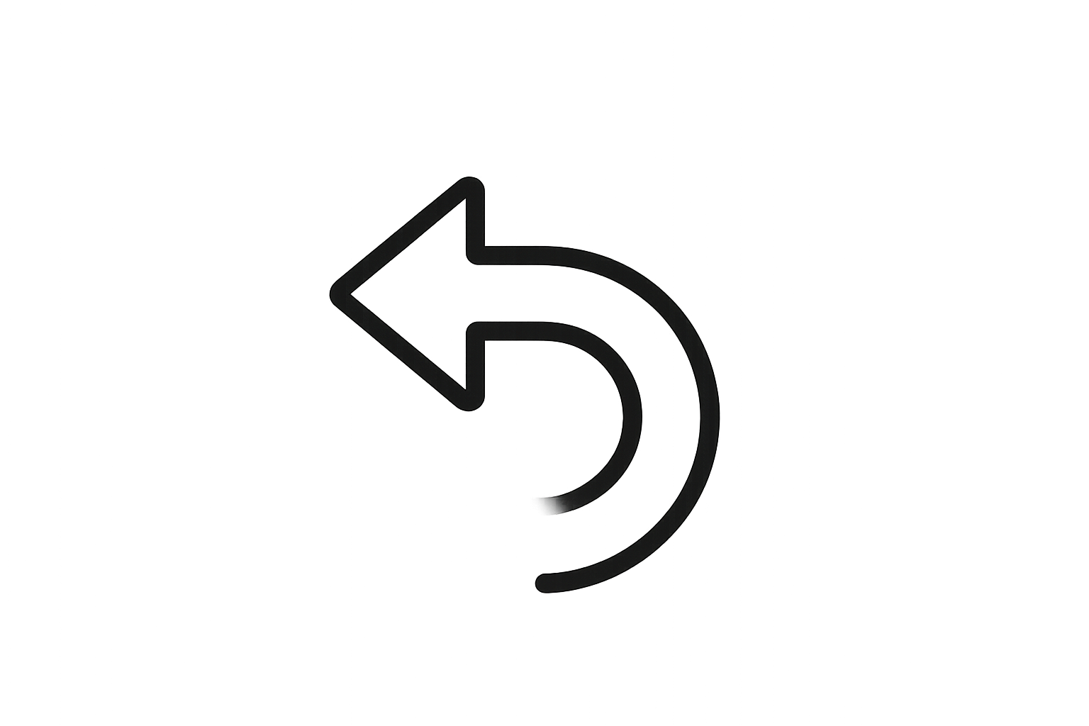 return icon black outline clear inside